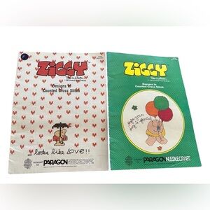 80’s Ziggy Paragon Needlecraft Cross-Stitch   Design Patterns Set of 2 Books